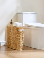 YANGQIHOME Toilet Paper Storage, Water Hyacinth Toilet Paper Storage with Lid, Papers Container for up to 9 Mega Rolls, Bathroom Basket Organizer - size: 9 Rolls