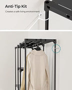 SONGMICS Portable Closet, Freestanding Closet Organizer, Clothes Rack with Shelves, Hanging Rods, Storage Organizer, for Cloakroom, Bedroom, 71.7 x 16.9 x 71.7 Inches, Black URYG037B02 - size: 71.7"L x 16.9"W x 71.7"H