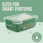 Ello Duraglass 3.4 Cup Meal Prep Sets 10Pc, 5 Pack Set- Glass Food Storage Container with Silicone Sleeve and Airtight BPA-Free Plastic Lids, Dishwasher, Microwave, and Freezer Safe, Olive Tree - color: Olive Tree, size: 3.4 Cup