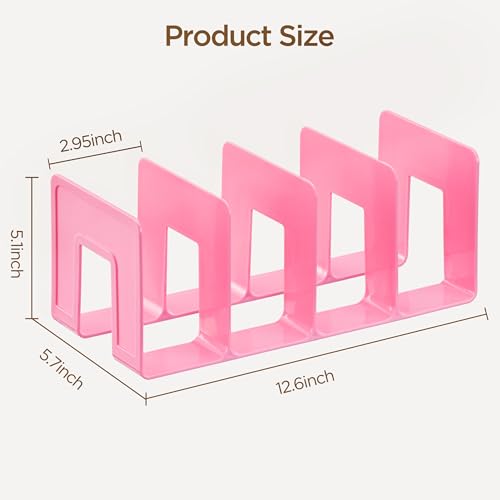 HBlife Pink Acrylic Kids Shoe Rack for Closet Organizers and Storage, Small Shoe Rack 4 Sections Toddler Baby Shoe Storage Organizer Stackable Shoe Shelf,Desk File Sorter Book Purse Organizer(2 Pack) - color: Pink, size: 2 Pack