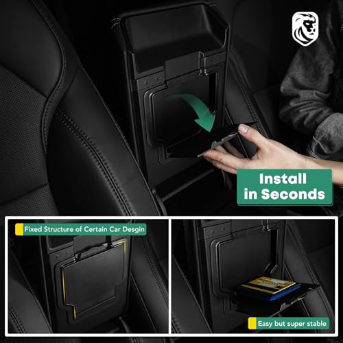 YHTAUTO Armrest Hidden Storage Box for Tesla Model Y Juniper 2025 2026 (Premium & Performance), Tesla Model 3 Highland 2024 2025 2026, Center Console Organizer Tray Compartment Storage Car Accessories - style: 1PC Armrest Hidden Storage Box