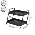 2-Tier Desk Organizer Multifunctional Storage Shelves for Office, Dresser, Kitchen, Stylish Organizer for Cosmetics, Office Supplies, Food, Compact, Durable, Space-Saving Design for Women