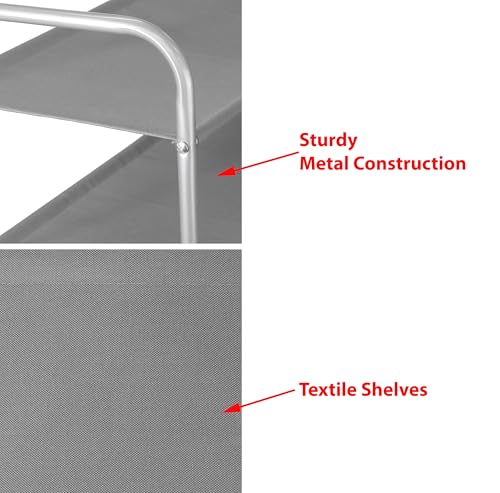Simple Houseware 2-Tier Shoe Rack Storage Organizer, Grey - color: Grey, size: 2-Tier