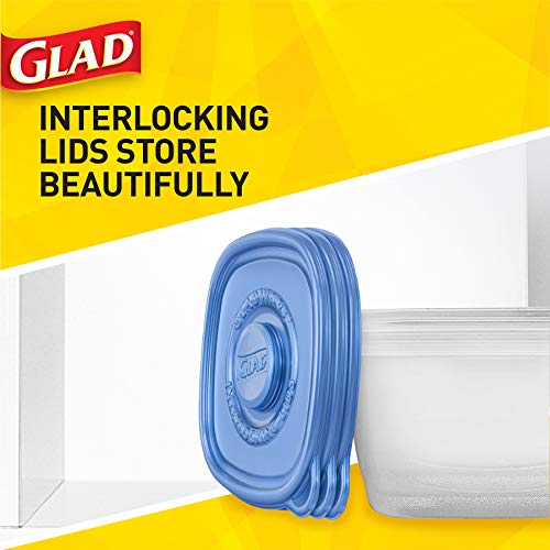 Glad GladWare Medium Rectangle Food Storage Containers with Lids, BPA Free Plastic for Soups Salads and Meal Prep, Airtight Leak Resistant, Microwave Dishwasher Freezer Safe, 24 Oz, 5 Count - size: 5 Count (Pack of 1), style: Rectangle