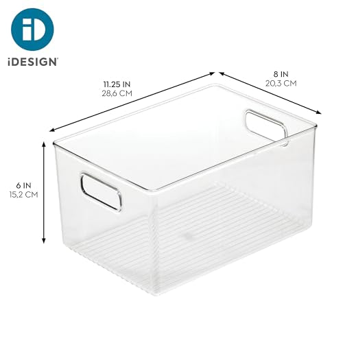 iDesign Pantry Organizer Bins with Handles - Storage Bins for Cabinets or Fridge - Set of 4 - Clear - style: Pack of 4