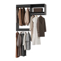 ROOMTEC Modular Closet System, 46" Wall-Mounted Closet Organizer with Hanging Rods, Wooden Tower for Walk-In Closets, Wardrobe Storage Kit, Black - size: 46" Wide, style: Model 2