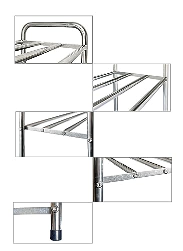 3 Tier Expandable Shoe Rack for Closet, Stainless Steel Shoe Shelf, Strong Weight Capacity Shoes Organizer, Easy to Install and Saving Space Standing Shelf with Sturdy Frame(3 Tier) - size: 3 Tier