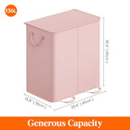 Lifewit Double Laundry Hamper with Lid and Removable Laundry Bags, Large Collapsible 2 Dividers Dirty Clothes Basket with Handles for Bedroom Laundry Room Closet Bathroom College, 136L Pink - color: Pink, size: 136L
