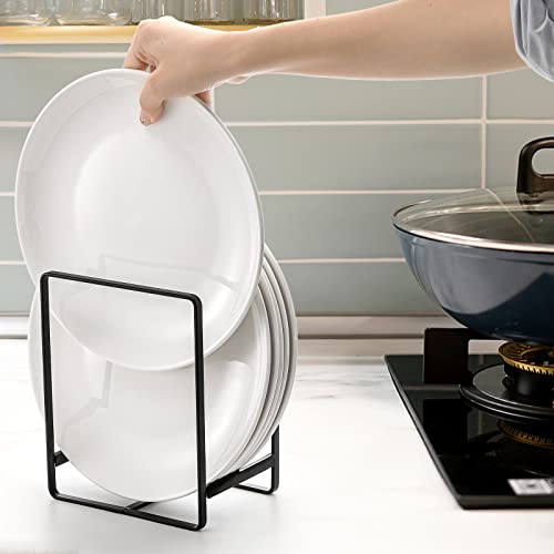 ZOOFOX 3 Pieces Metal Dish Organizer, Plate Organizer for Cabinet, Kitchen Storage Cabinet Organizer for Plates, Pots and Pans (2 Sizes)