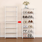 4-Tier Small Shoe Rack .Stackable Shoe Shelf Storage Organizer for Entryway Hallway Closet Bathroom Living Room (1-White) - color: White-1
