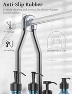 YASONIC Never-Rust Aluminum Hanging Shower Caddy – Over-the-Showerhead Organizer with 10 Hooks for Razor and Sponge – Includes Soap Basket – Black - color: Black
