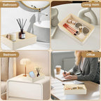 PU Leather Valet Tray,Desk Organizer Tray Nightstand Organizer Trinket Dish Storage Key Bowl Decorative Trays for Phone Wallet Jewelry Watch,Bathroom Bedroom Perfume Vanity Trays