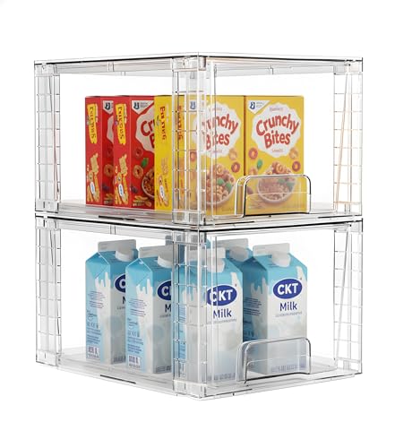 2 Pack Stackable Acrylic Storage Drawers – Clear Plastic Organizer Bins, Easy to Assemble, Suitable for Bathroom, Undersink, Kitchen, Pantry, Makeup, Medicine Organization - size: 2Pack 7"H