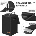 Simple Houseware Foldable Laundry Hamper Basket with Lid and Removable Bag, Black - color: Black