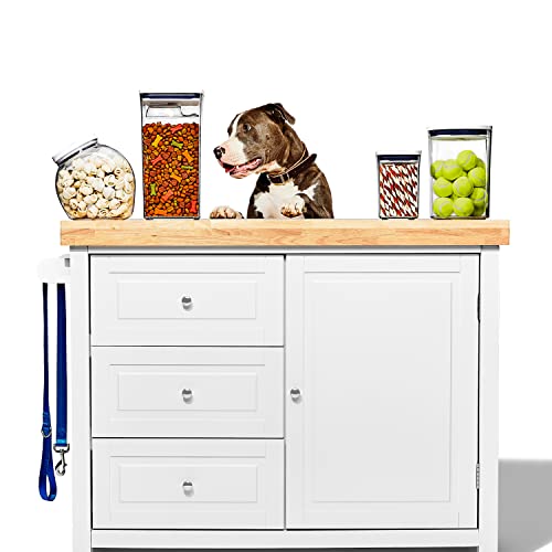 OXO Good Grips Pet POP Container – 4.4 Qt/4.2 L with Scoop |Ideal for up to 4lbs of Dog Food or 3.5lbs of Cat Food, Airtight Storage Container, BPA Free - size: Pet POP 4.4 Qt