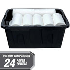 27 Gallon Large Storage Bin with Snap Lid, Black and Red, Heavy Duty Plastic Storage Container