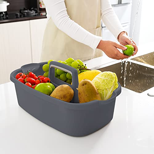 Goderewild Multi-Purpose Plastic Cleaning Caddy with Handle, Shower Caddy Organizer/Storage Basket/Totes Portable for Bathroom Supplies, Cleaning Products, Under Sink Tool, Housekeepers (Grey) - color: Grey, size: 1 Pack
