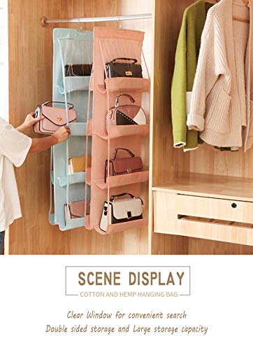 AARAINBOW 1 Pack Hanging Handbag Purse Organizer, Handbag Organizer with 8 Easy Access Pockets, Purses Holder Wardrobe Closet Space Saving Organizers, 41 L x 13.5W (B-Blue) - color: B-blue