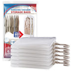Hanging Vacuum Storage Bags, 6 Pack Large Hanging Vacuum Seal Garment Bags for Clothing, Space Saver for Clothes, Suits, Dresses, Jackets, Clothing Storage for Moving Supplies(6 Long) - size: 6-Long