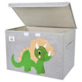 CLCROBD Foldable Large Kids Toy Chest with Flip-Top Lid, Collapsible Fabric Animal Toy Storage Organizer/Bin/Box/Basket/Trunk for Toddler, Children and Baby Nursery (Triceratops) - color: Triceratops