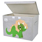 CLCROBD Foldable Large Kids Toy Chest with Flip-Top Lid, Collapsible Fabric Animal Toy Storage Organizer/Bin/Box/Basket/Trunk for Toddler, Children and Baby Nursery (Triceratops) - color: Triceratops