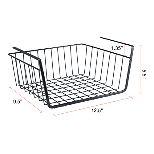 Undershelf Wire Storage Basket, Household Metal Hanging Bin Slides for Space Saving for Kitchen Pantry Bookshelf (Small, 2 PCS) - color: 2 PCS, size: Small