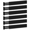 6-Pack Drawer Dividers - 2.6 Inches High, Adjustable 16 to 22 Inches Bamboo Drawer Organizer, Large Expandable Separator for Clothes, Dresser, Bedroom, Bathroom, Baby, Office, Kitchen Utensils, Black - color: Black