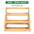 Spice Rack, Spice Organizer -3 Tier Bamboo Spice Racks, Solution for Spice Storage in Kitchens, Countertops，Storage Rooms and Other Places - size: Medium