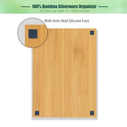 guiogc Bamboo Kitchen Drawer Silverware Organizer, 9 Inch Silverware Utensils Tray Holder for Small Drawer, Cutlery Tray, Wood Caddy for Flatware Cutlery Knives 5-Slots - size: 9" Wx13"d (5-slots)