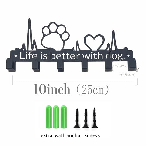 Key Holder Wall Mount with 6 Hooks, Dog Paw Key Rack Organizer for Entryway, Kitchen, Office - Rustproof, Waterproof - Easy Installation, Gift for New Homeowners - 9.8inch/25cm - color: Dog Paw