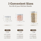 Pop Airtight Food Storage Containers Set with Lids, 6 Pcs Stackable One Button Opening Food Containers Kitchen Pantry Organization and Storage, BPA Free Stackable Cereal Container (0.5, 1.2, 1.8qt)*2 - color: gray, 6 pcs