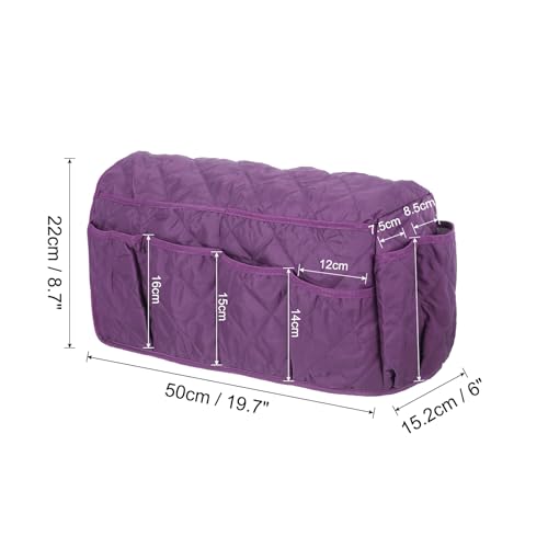 uxcell Sofa Armrest Organizer Non-Slip Armchair Caddy Waterproof Couch Remote Holder Organizers with 14 Pockets for TV Remote Control Cell Phone Magazines Sofa Organization, Purple - color: Purple