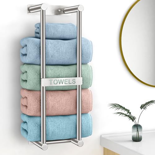 Towel Racks for Bathroom, STWWO Towel Storage for Small Bathroom 22inch, Stainless Steel Towel Rack Wall Mounted for Bath Towel, Brushed Nickel - color: Brushed Nickel, size: 22 IN