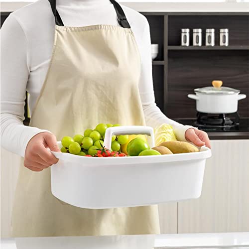 Large Cleaning Supplies Caddy Portable Shower Basket Supply Organizer with Handle Plastic Bucket Tool Storage for Bathroom, Bedroom, Kitchen, College Dorm, Garden, White 2 Pack - color: White, size: Large, 2pcs