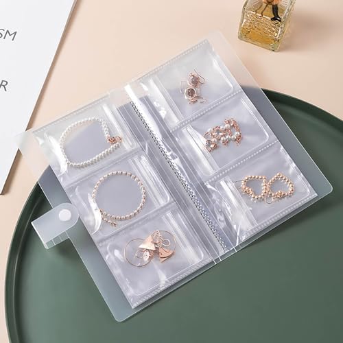 84 Pockets Storage Roll with 20 Small Bags, PVC Waterproof Foldable Travel Jewelry Case Organizer Display