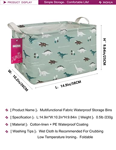 Rectangular Storage Basket Fabric Organizer Bin for Toys,Books,Clothes,Gifts,Pets-Perfect for Home,Office,Nursery,Dorm,Shelf(Rec dinosaur) - color: Rec dinosaur