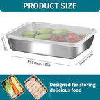 GIUOIDUO stainless steelFood Storage Containers setsstorage box with lidfreezer FrozenKitchen tray with lidOven plateSide dish plate Freezer & Dishwasher Safe - color: 3-Pack