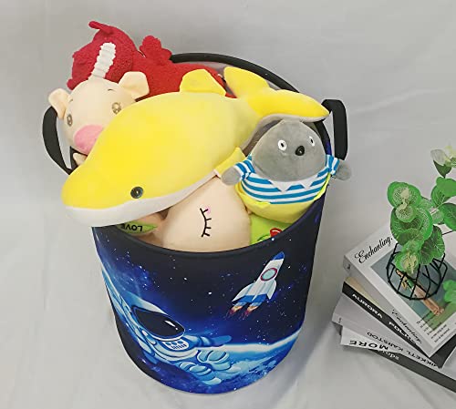 MAIZMZ Kids Hamper Baby Storage Bins Organizer Gift Toy Box Waterproof Laundry Basket Large Canvas Collapsible Chest for Home Boys Room Decor - color: Astronauts