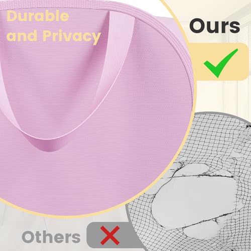 Polyester Strong Mesh Pop-up Laundry Hamper, Quality Pop Up Hampers for Laundry with Durable Handles Solid Bottom High Carbon Steel Frame, Easy to Open and Fold Flat for Storage(Light Pink) - color: pink, size: 1-Pack