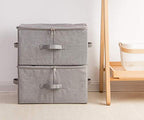 iwill CREATE PRO Pack of 3, 17.7 * 13.8 * 9.8" Stackable Folding Storage Baskets with Lid & Carry Handles & Memo Pocket, Good Wardrobe Separator Bins, Dark Gray - color: Dark Gray, 3pcs