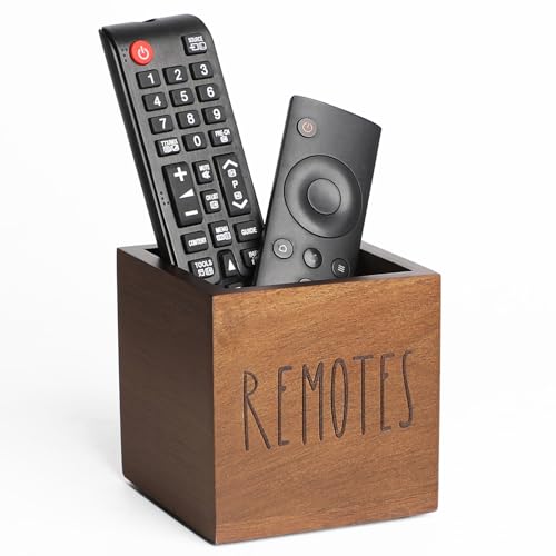 LBEMEY Acacia Wood Remote Control Holder, TV Remote Holder, Remote Organizer for Table,Home,Living room, bedroom for Wooden Remote Box (Brown, S,for 2 or 3 Remote Controls) - size: S,for 2 or 3 Remote Controls