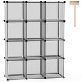 C&AHOME Cube Storage Organizer, 12-Cube Shelves Units, Closet Cabinet, DIY Plastic Modular Book Shelf, Ideal for Bedroom, Living Room, Office, 36.6" L x 12.4" W x 48.4" H Grey UPCS12G - color: Grey