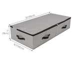 AMJ Large Sturdy Underbed Storage Box with Zip Lid, Rigid Sturdy Plastic Board inside, Handles on all sides, Dark Gray - color: Dark Gray, size: 35.5 x 16.5 x 7“