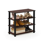 Furinno Turn-S-Tube 4-Tier Shoe Rack, Dark Cherry/Black - color: Dark Cherry/Black, size: 4-Tier (23.6"W)