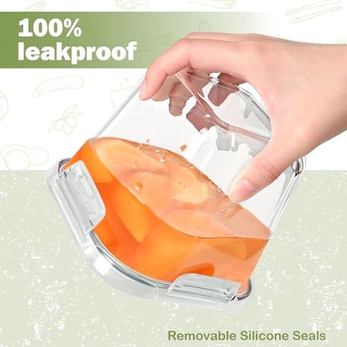 Soup Containers with Lids Glass 32 oz, 4 Cup Borosilicate Glass Food Storage Containers, Microwave & Freezer Safe Jars, Small Square Meal Prep Bowl for Salad, Fruit, Lunch, Ice Cream, Travel, 4 Pack - color: Transparent4
