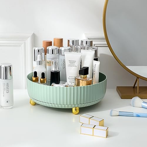 Anyoifax Makeup Perfume Organizer Tray 360 Degree Rotating Lazy Susan Skincare Lotion Organizer Spinning Cosmetics Storage for Dresser, Vanity, Bathroom Countertop, Small Light Green - color: Green, size: 9 "