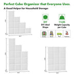 C&AHOME Cube Storage Organizer, 12-Cube Shelves Units, Closet Cabinet, DIY Plastic Modular Book Shelf, Ideal for Bedroom, Living Room, Office, 36.6" L x 12.4" W x 48.4" H Milky UPCS12M - color: Milky