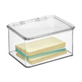 iDesign Recycled Plastic Pantry and Kitchen Storage, Freezer and Fridge Organizer Lidded Bin – 6.75” x 5.75” x 3.75”, Clear - style: Pack of 1
