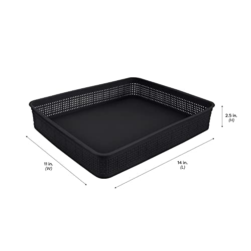 Simplify 10 Piece Organizing Set | Multiple Size Bins | Multipurpose | Office | Desk | Dorm | Bathroom | Storage Basket | Small Items | Accessories | Black - size: 10 Piece