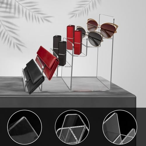 Acrylic Wallet Display Stand Purse Handbag Organizer, Clear Jewelry Riser Display Stand Purse Display Rack, Acrylic Display Shelf for Cosmetic Perfume Jewelry Sunglasses Handbag (6 Tier) - size: 1PCS-6 Tier